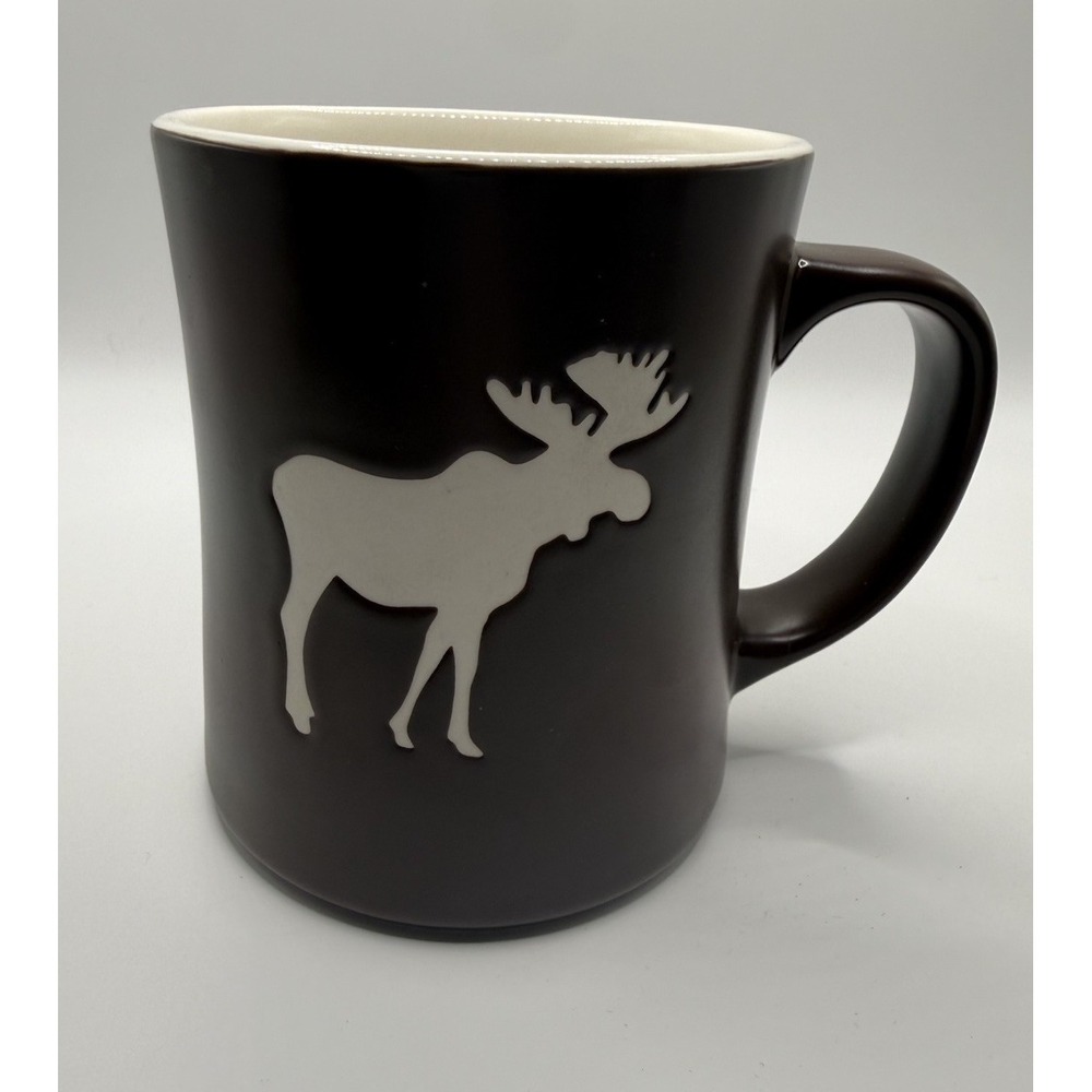 Starbucks 2009 Bone China Embossed Brown Moose Mug Heavy 16oz Coffee Cup